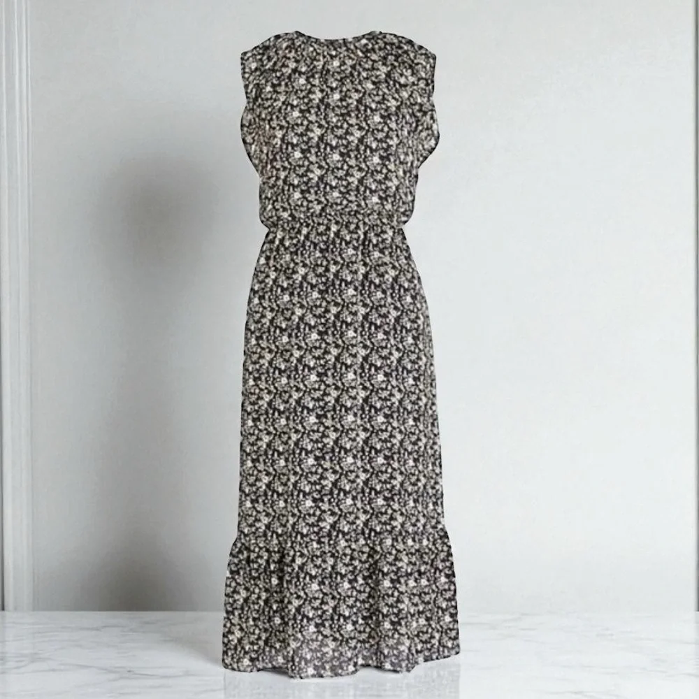 J. Crew Mercantile cap-sleeve midi dress superbloom size S